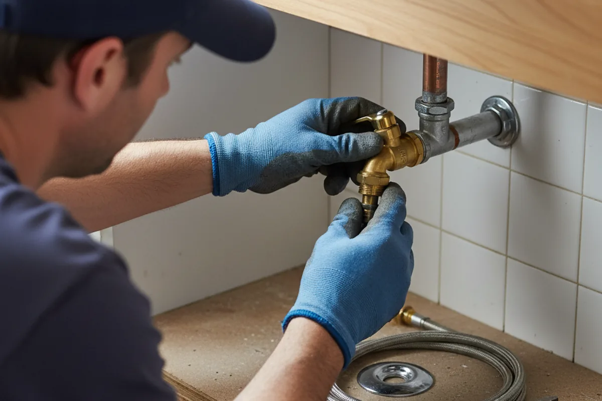 Shutoff valve and fitting work during Faucet and Fixture Repair in Rome